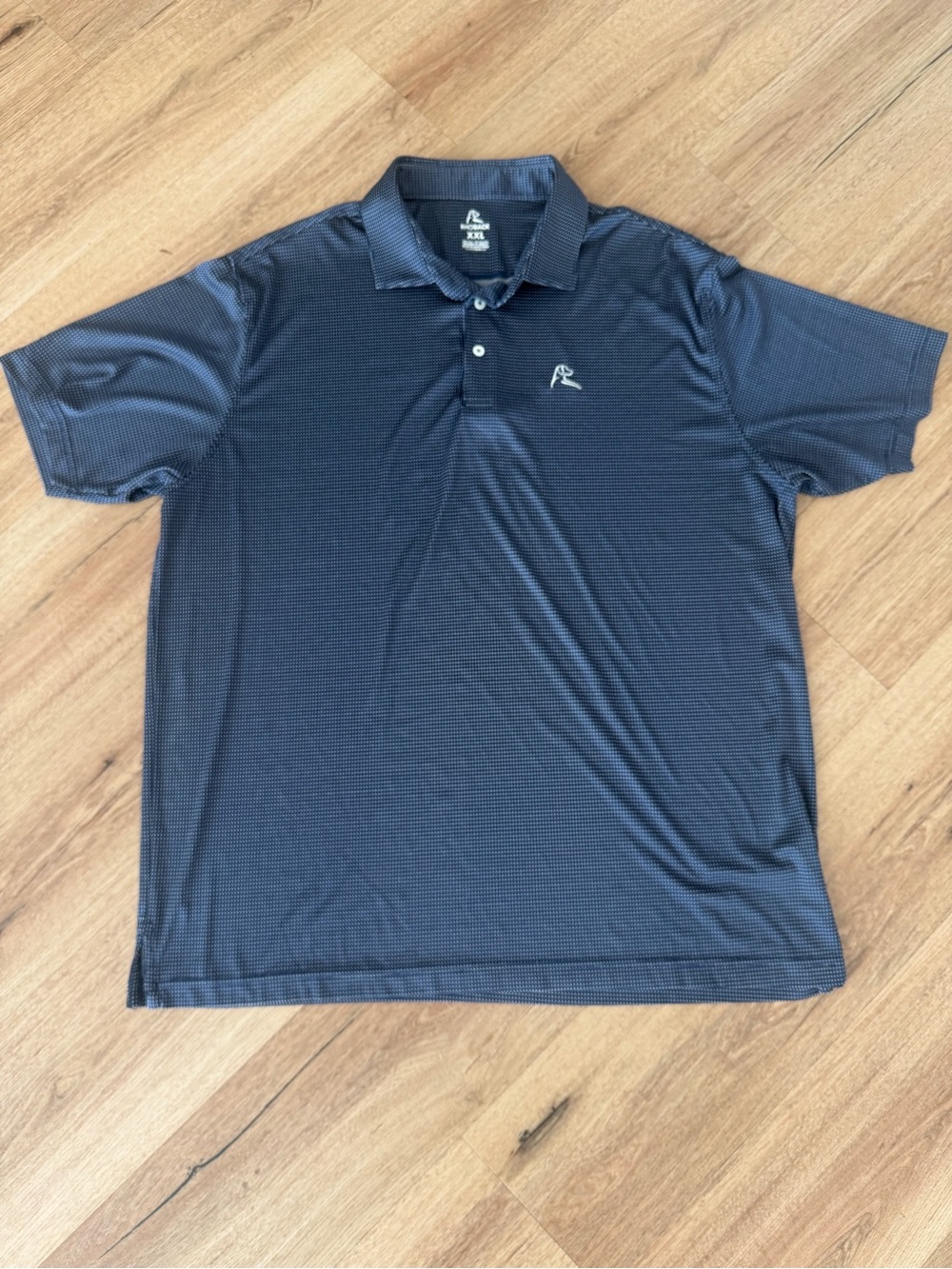 Rhoback Navy Micro-Striped Performance Polo